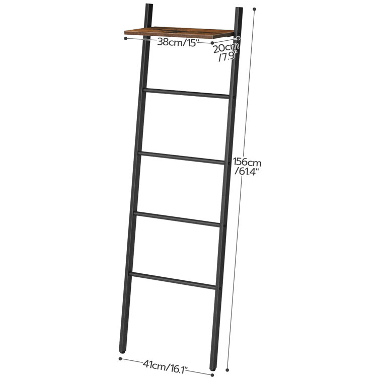 61 Tall Blanket Ladder with Storage Shelf